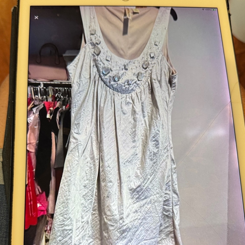 Eyeshadow Silver Embellished Dress